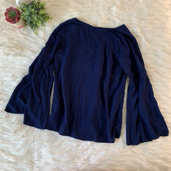 ModCloth Lace Inset Bell Sleeve Shirt - Picture 6 of 8